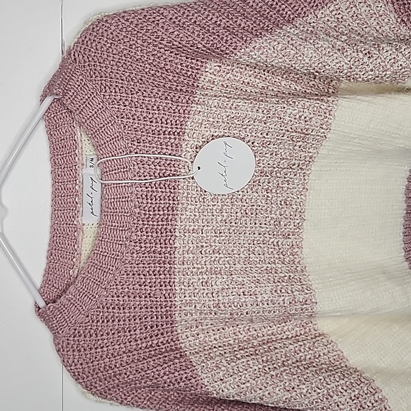 NWT Petal and Pop Striped Long Sleeve Crop Sweater - Picture 2 of 6